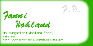 fanni wohland business card